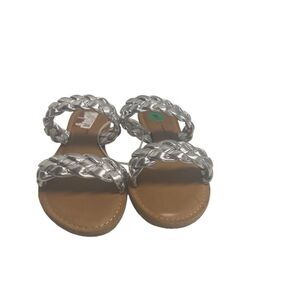 ROCK & CANDY by Zigi Jera Braided Silver Slip On Sandals Size 8 New With Defects